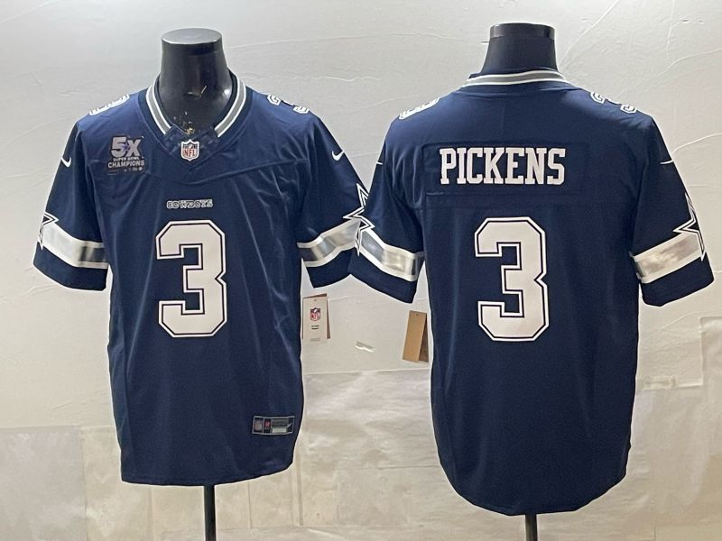 Men 2026 Dallas Cowboys #3 Pickens blue Limited Nike NFL Jersey style 03->dallas cowboys->NFL Jersey